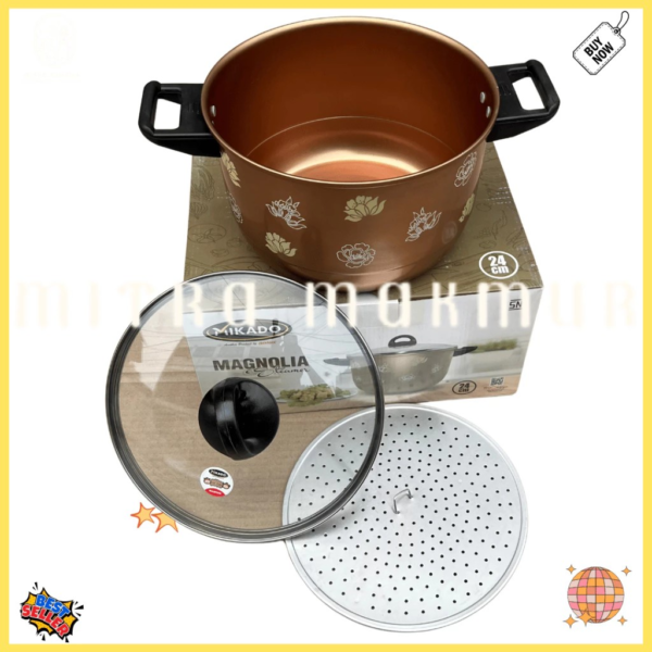 0hl64pve Magnolia Steamer Maspion Kukusan Aluminium 24 Cm Dandang Langseng Magnolia Panci Serbaguna