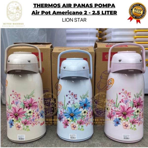 1lvdv43r Reguler / Kargo - Thermos Panas Pencet Lion Star 2 Liter 2,5 Liter Thermos Panas Americano
