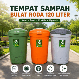 Green Leaf - Tempat Sampah 120 Liter Roda Green Leaf 2120 Tong Sampah Roda Dustbin Wheels