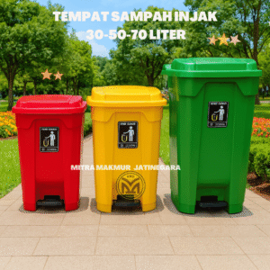 TEMPAT SAMPAH INJAK ROCKY 30 50 70 LITER TONG SAMPAH INJEK PLASTIK DUSTBIN TAIWAN