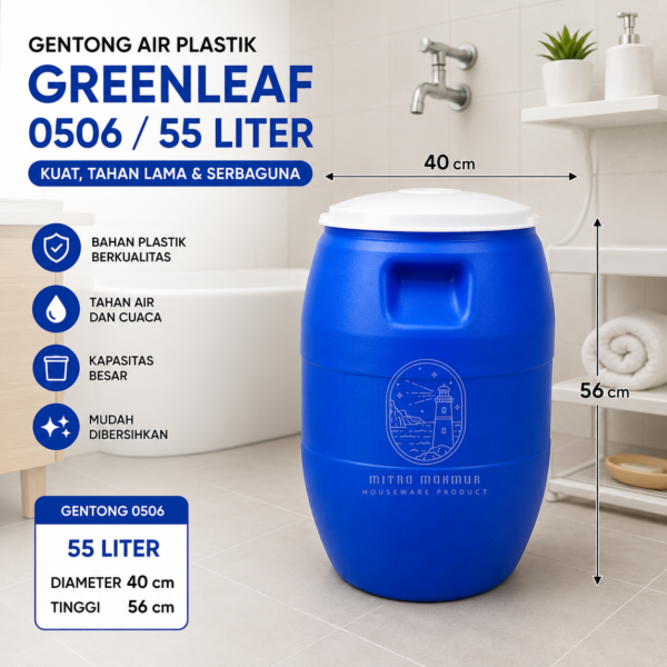 Tong Air Green Leaf 60 90 120 150 180 230 Liter Penampung Air Toren Air Gentong Air Ember Drum