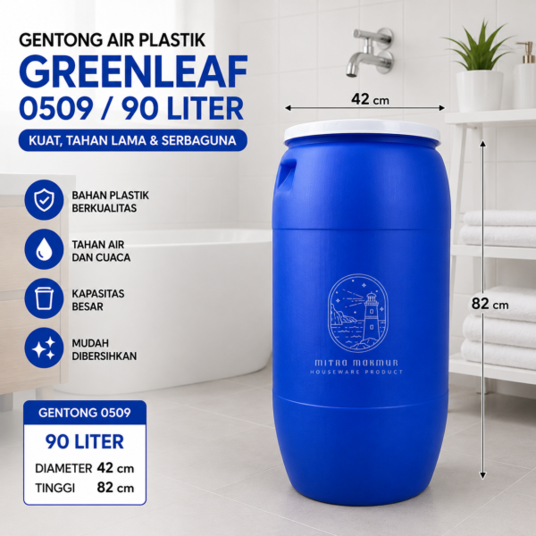 Tong Air Green Leaf 60 90 120 150 180 230 Liter Penampung Air Toren Air Gentong Air Ember Drum