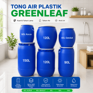 Tong Air Green Leaf 60 90 120 150 180 230 Liter Penampung Air Toren Air Gentong Air Ember Drum