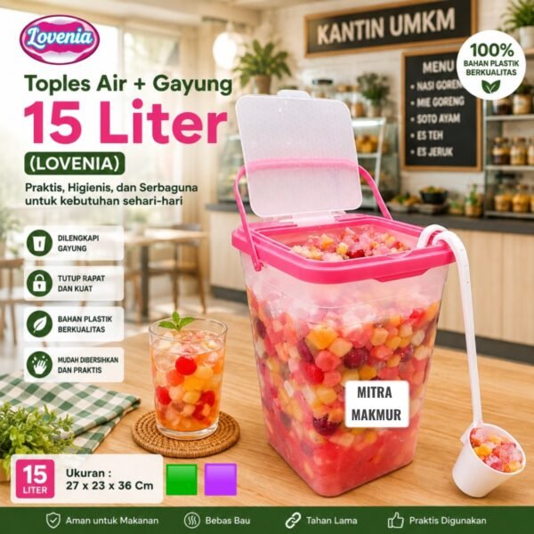 TOPLES ES BUAH + GAYUNG 15 25 LITER TOPLES GAYUNG LOVENIA KONTAINER ES BUAH PLASTIK