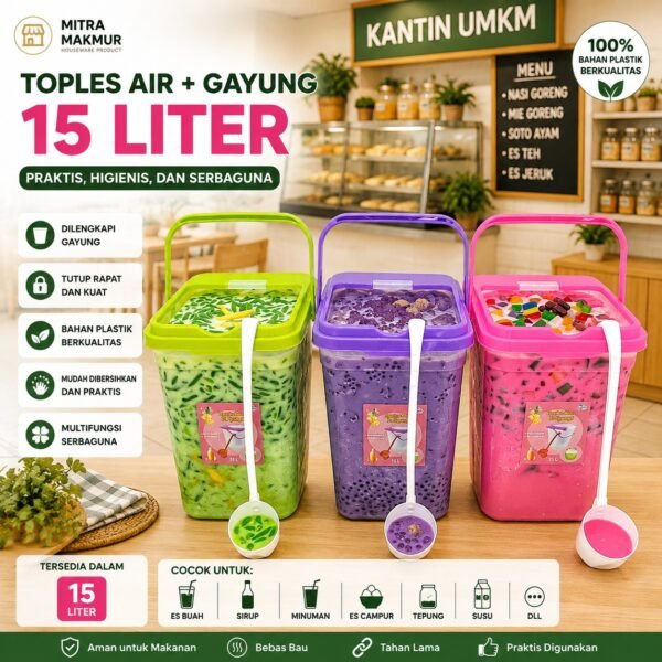 TOPLES ES BUAH + GAYUNG 15 25 LITER TOPLES GAYUNG LOVENIA KONTAINER ES BUAH PLASTIK