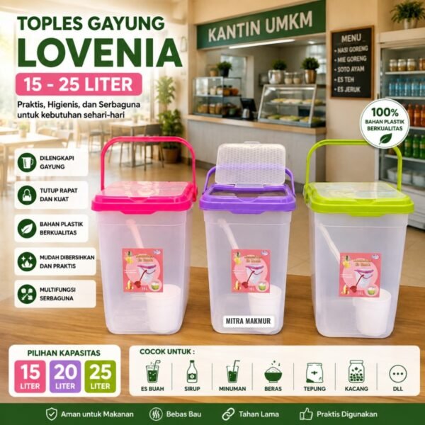TOPLES ES BUAH + GAYUNG 15 25 LITER TOPLES GAYUNG LOVENIA KONTAINER ES BUAH PLASTIK
