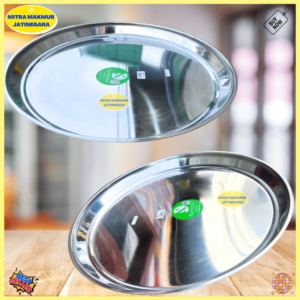 NAMPAN BULAT POLO KOMODO 50 CM BAKI BULAT STAINLESS STEEL BAKING TRAY PRASMANAN
