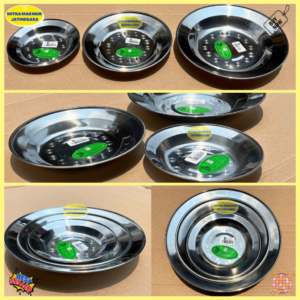 KOMODO PIRING MAKAN SUPER STAINLESS STEEL UKURAN 16 20 24 CM PREMIUM PERALATAN MAKAN STERIL