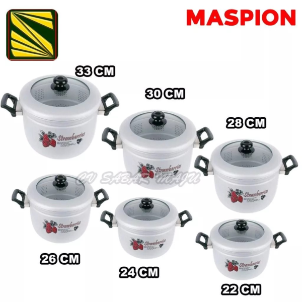 ze0e5t8p PANCI PANCA GUNA | STEAMER RICE COOKER MASPION 22 24 26 28 30 33 37 40 CM LANGSENG NASI