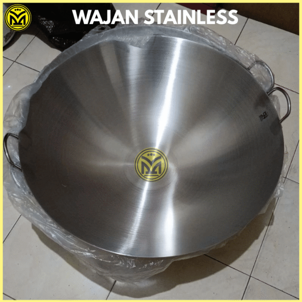 WAJAN STAINLESS JUMBO (6) WAJAN STAINLESS STEEL JUMBO KUALITAS PREMIUM KUALI CEKUNG PENGGORENGAN BESAR UKURAN 50 60 70 80 CM