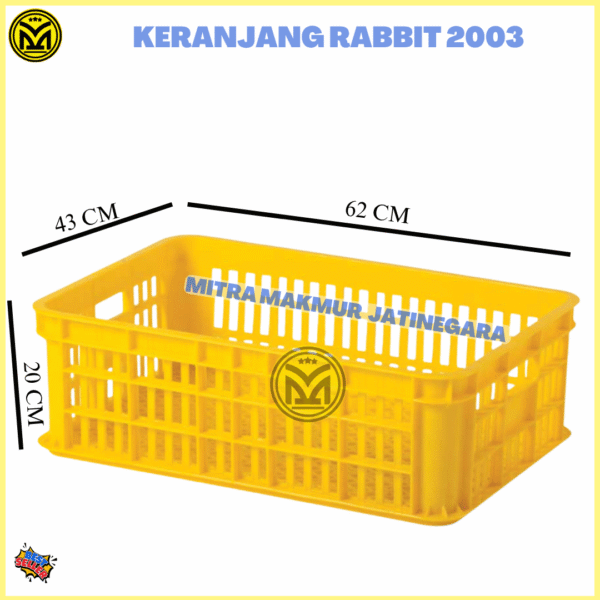 KERANJANG INDUSTRI RABBIT PLASTIK TEBAL 2001 2002 2003 2004 2006 2008 KRAT PLASTIK