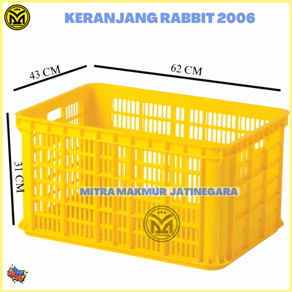 KERANJANG INDUSTRI RABBIT PLASTIK TEBAL 2001 2002 2003 2004 2006 2008 KRAT PLASTIK