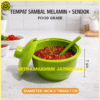 MANGKOK SAMBAL + SENDOK MANGKUK CABAI BUBUK WADAH SAMBEL MELAMIN FREE SENDOK MEISHING