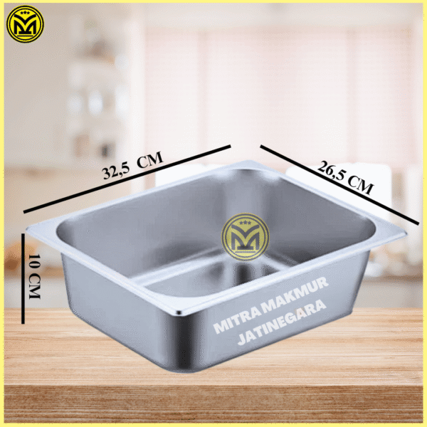 FOOD PAN POLOS 1/2 32,5 X 26,5 X 10 CM WAJAN MAKANAN STAINLESS WADAH LOYANG