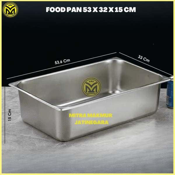 FOOD PAN 53 X 32 X 15 CM (2) FOOD PAN 1/1 53 X 32 X 15 CM WAJAN MAKANAN STAINLESS WADAH LOYANG