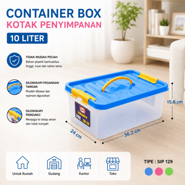 Container Box SHINPO 10 Liter Kontainer Box Tempat Penyimpanan Barang