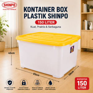 KONTAINER BOX PLASTIK CONTAINER BOX PENYIMPANAN BARANG SIZE  150  Liter SHINPO CB 150