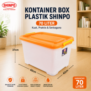 KONTAINER BOX PLASTIK CONTAINER BOX PENYIMPANAN BARANG UKURAN 70 Liter SHINPO CB 70