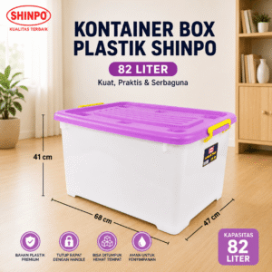 KONTAINER BOX PLASTIK CONTAINER BOX PENYIMPANAN BARANG UKURAN 82 Liter SHINPO CB 82