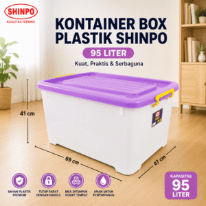 KONTAINER BOX SHINPO 95 LITER NEW KONTAINER BOX PLASTIK CONTAINER BOX PENYIMPANAN BARANG SIZE 95 Liter SHINPO CB 95
