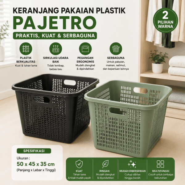 Pajero Jumbo Plastik Keranjang Baju Pajero Laundry Keranjang Pakaian Kotor Bersih Keranjang Baju