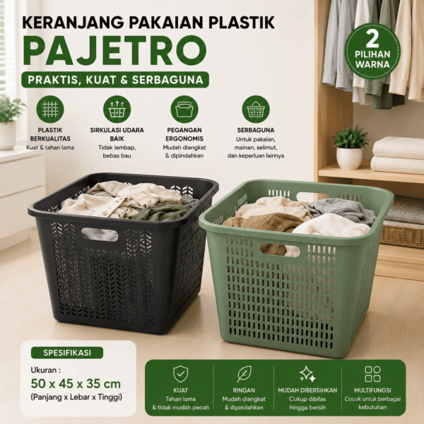 Pajero Jumbo Plastik Keranjang Baju Pajero Laundry Keranjang Pakaian Kotor Bersih Keranjang Baju