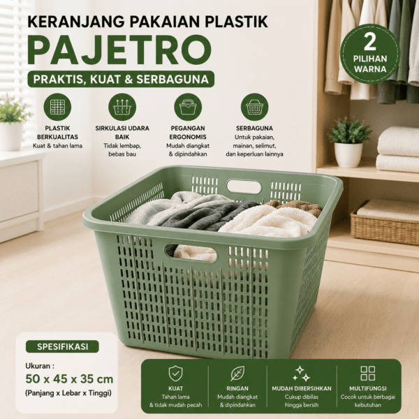 Pajero Jumbo Plastik Keranjang Baju Pajero Laundry Keranjang Pakaian Kotor Bersih Keranjang Baju