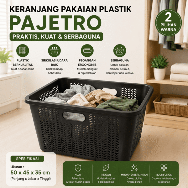 Pajero Jumbo Plastik Keranjang Baju Pajero Laundry Keranjang Pakaian Kotor Bersih Keranjang Baju