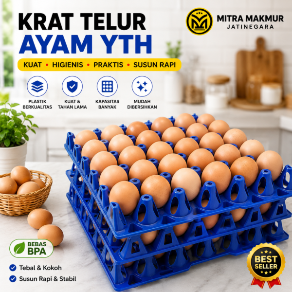KRAT TELUR AYAM BIRU Tempat Telur Keranjang Telor Rak Telur Plastik Tray 30 butir Rak Telor Plastik Egg Tray Krat Telur