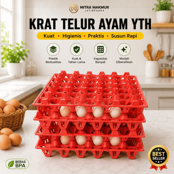KRAT TELUR AYAM MERAH Tempat Telur Keranjang Telor Rak Telur Plastik Tray 30 butir Rak Telor Plastik Egg Tray Krat Telur