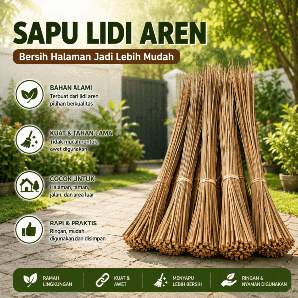 Sapu Lidi Taman Sapu Taman Gagang Floor Garden Sapu Lidi Aren Kelapa Aspia