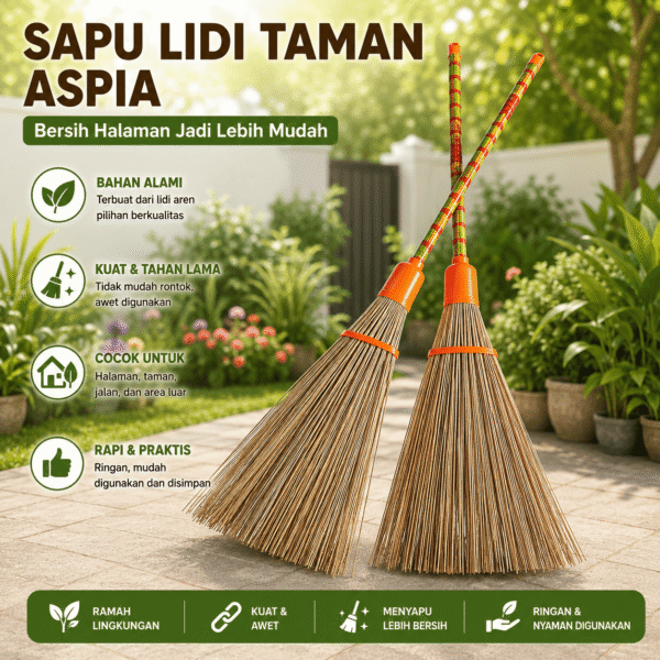 Sapu Lidi Taman Sapu Taman Gagang Floor Garden Sapu Lidi Aren Kelapa Aspia