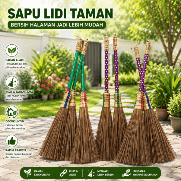 Sapu Lidi Taman Sapu Taman Gagang Floor Garden Sapu Lidi Aren Kelapa Aspia