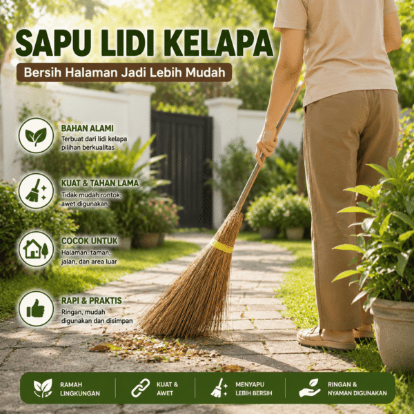 Sapu Lidi Taman Sapu Taman Gagang Floor Garden Sapu Lidi Aren Kelapa Aspia