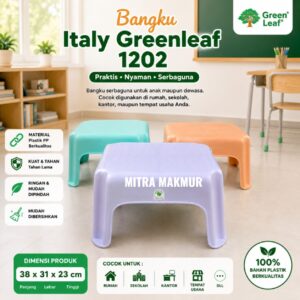 Bangku Ngaji Italy Low Stool Bangku Plastik Kursi Plastik Rendah Bangku Jongkok 1202 Greenleaf