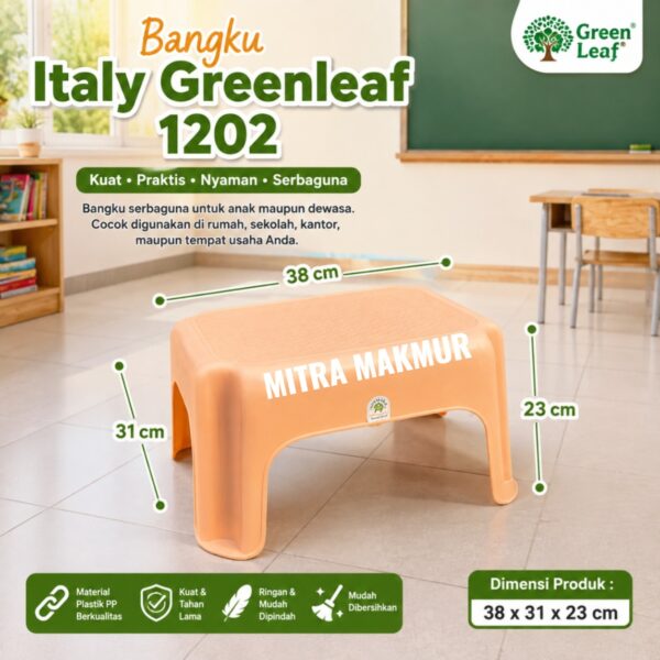Bangku Ngaji Italy Low Stool Bangku Plastik Kursi Plastik Rendah Bangku Jongkok 1202 Greenleaf