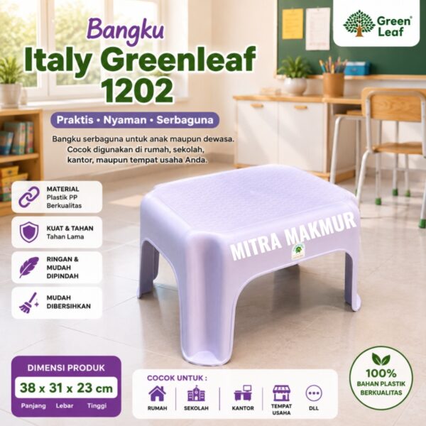 Bangku Ngaji Italy Low Stool Bangku Plastik Kursi Plastik Rendah Bangku Jongkok 1202 Greenleaf
