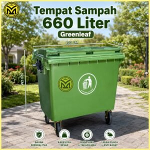 TEMPAT SAMPAH PLASTIK RODA 660 - 1100 LITER GREENLEAF TONG SAMPAH JUMBO TEBAL PREMIUM