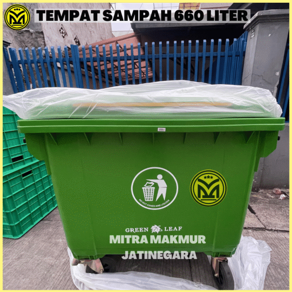 TEMPAT SAMPAH PLASTIK RODA 660 - 1100 LITER GREENLEAF TONG SAMPAH JUMBO TEBAL PREMIUM