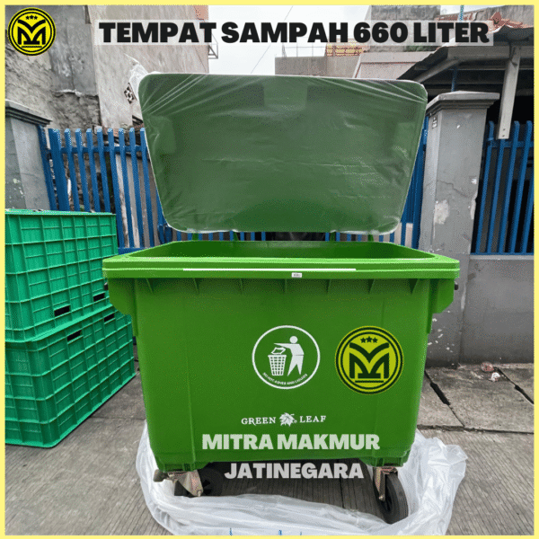 TEMPAT SAMPAH PLASTIK RODA 660 - 1100 LITER GREENLEAF TONG SAMPAH JUMBO TEBAL PREMIUM
