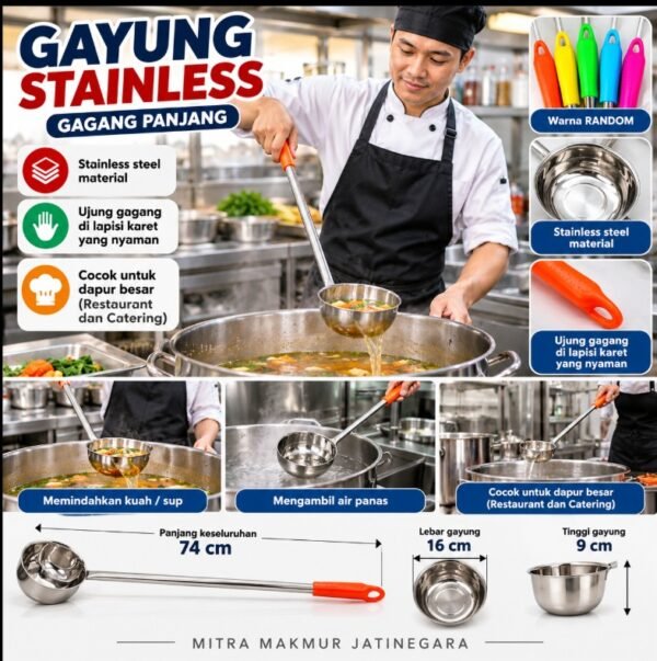 GAYUNG STAINLESS MASAK PANCI STAINLESS GAGANG PANJANG PENDEK 16 18 CM IRUS CIDUK